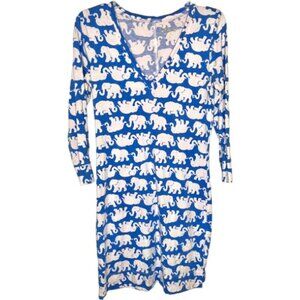 Lilly Pulitzer Cotton Christie Shift Dress - Tusk in Sun Print - Blue/White - S